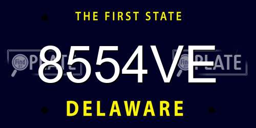 8554VE Delaware License Plate
