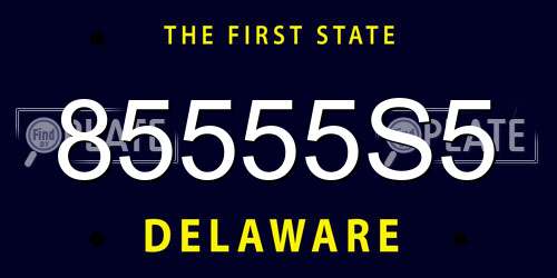 85555S5 Delaware License Plate