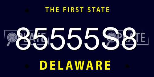 85555S8 Delaware License Plate