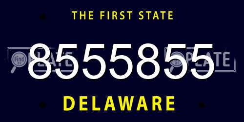 8555855 Delaware License Plate
