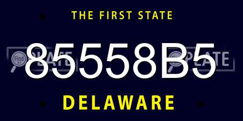 85558B5 Delaware License Plate