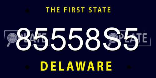 85558S5 Delaware License Plate