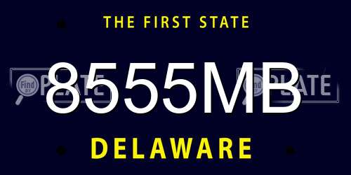 8555MB Delaware License Plate
