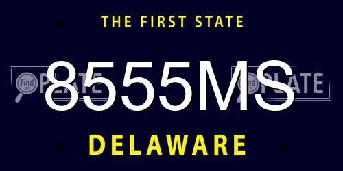 8555MS Delaware License Plate