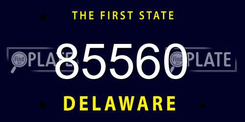 85560 Delaware License Plate