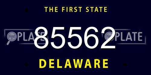 85562 Delaware License Plate