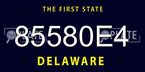 85580E4 Delaware License Plate