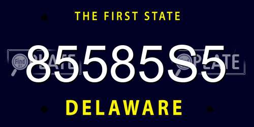 85585S5 Delaware License Plate
