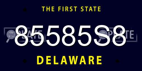 85585S8 Delaware License Plate