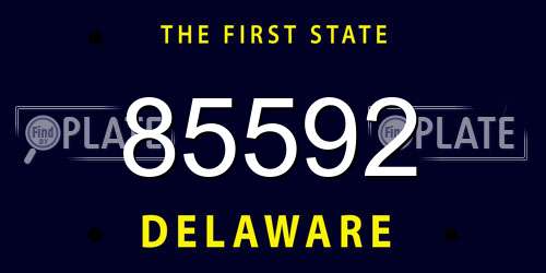 85592 Delaware License Plate