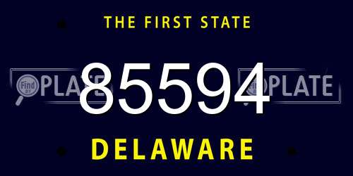 85594 Delaware License Plate