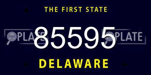 85595 Delaware License Plate