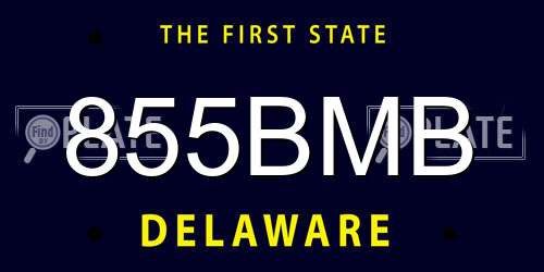 855BMB Delaware License Plate