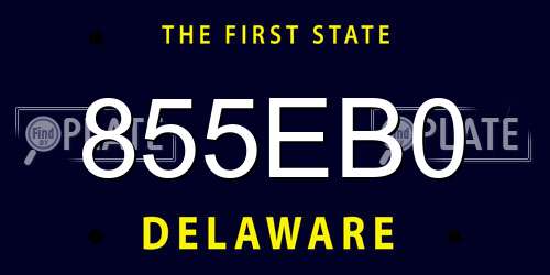 855EB0 Delaware License Plate