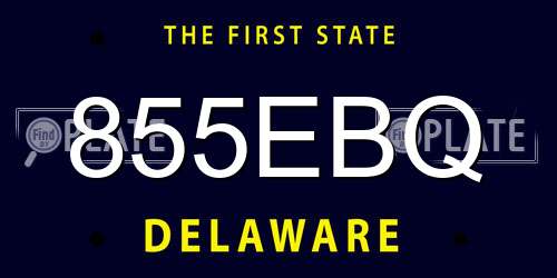 855EBQ Delaware License Plate