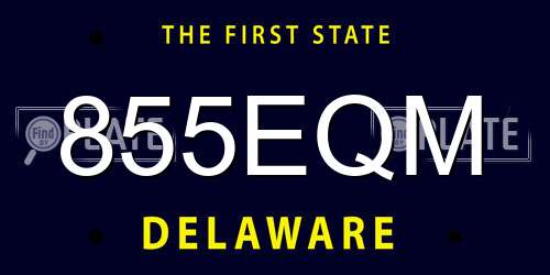 855EQM Delaware License Plate