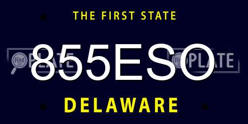 855ESO Delaware License Plate