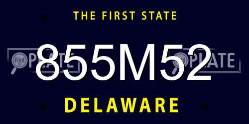 855M52 Delaware License Plate