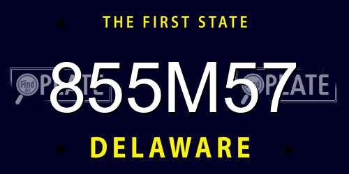 855M57 Delaware License Plate