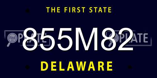 855M82 Delaware License Plate