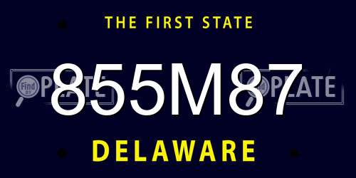855M87 Delaware License Plate