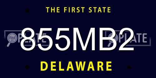 855MB2 Delaware License Plate