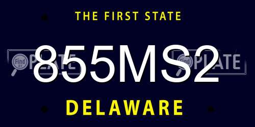 855MS2 Delaware License Plate