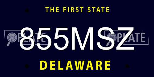 855MSZ Delaware License Plate