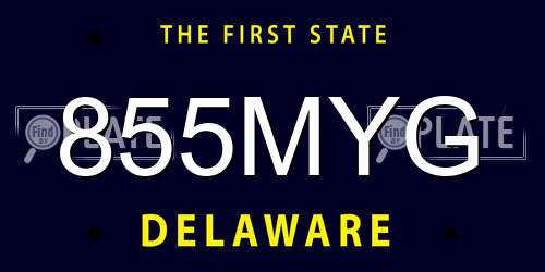 855MYG Delaware License Plate
