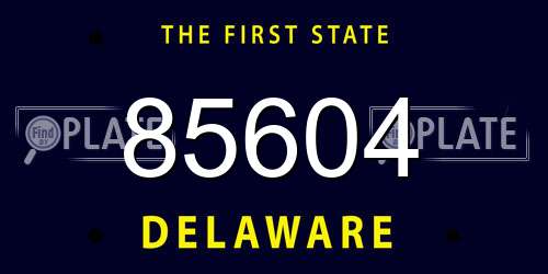 85604 Delaware License Plate