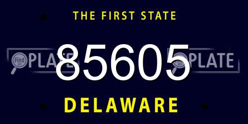 85605 Delaware License Plate
