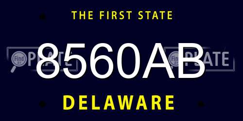 8560AB Delaware License Plate