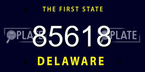 85618 Delaware License Plate