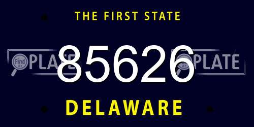 85626 Delaware License Plate