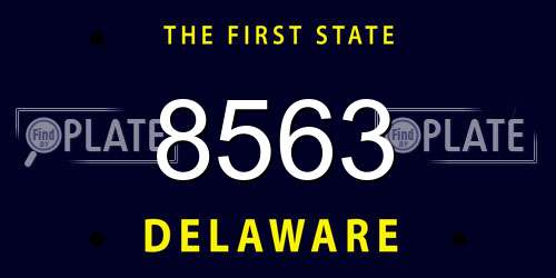 8563 Delaware License Plate