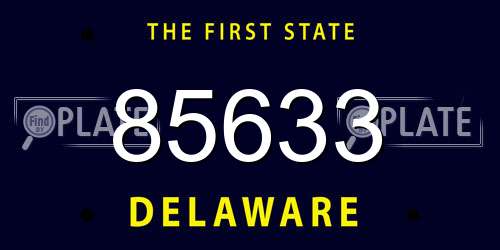 85633 Delaware License Plate