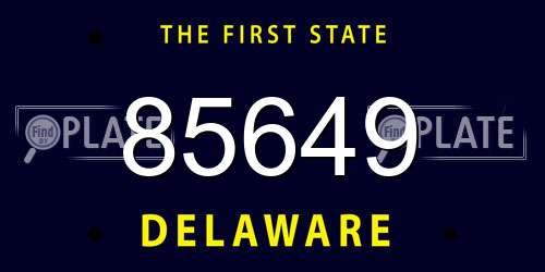 85649 Delaware License Plate