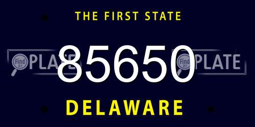85650 Delaware License Plate
