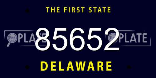 85652 Delaware License Plate