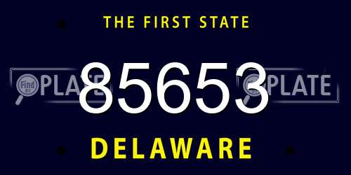 85653 Delaware License Plate