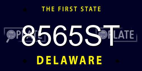 8565ST Delaware License Plate