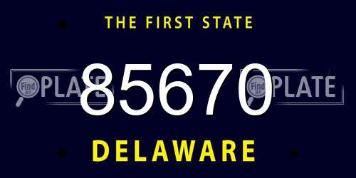 85670 Delaware License Plate