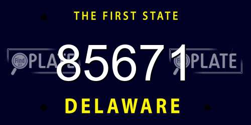 85671 Delaware License Plate