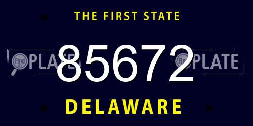 85672 Delaware License Plate