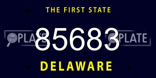 85683 Delaware License Plate