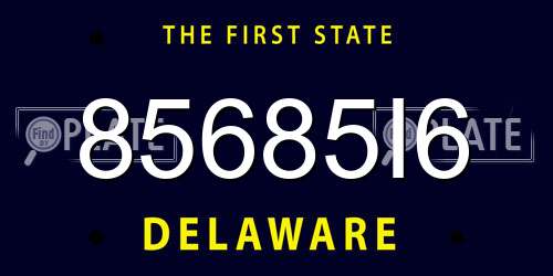 85685I6 Delaware License Plate