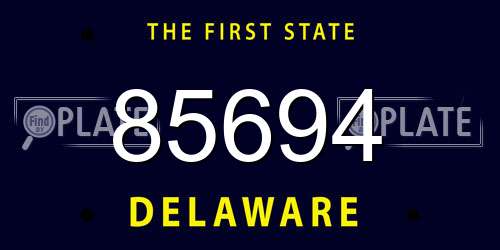 85694 Delaware License Plate
