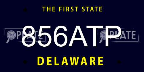 856ATP Delaware License Plate