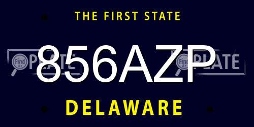 856AZP Delaware License Plate