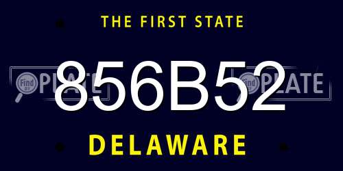 856B52 Delaware License Plate
